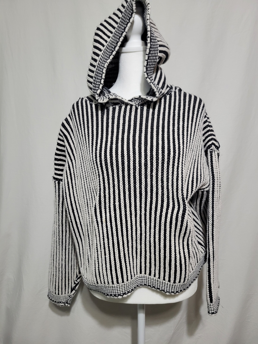 525 America Black & White Striped Hoodie Sweater Grung Streetwear
